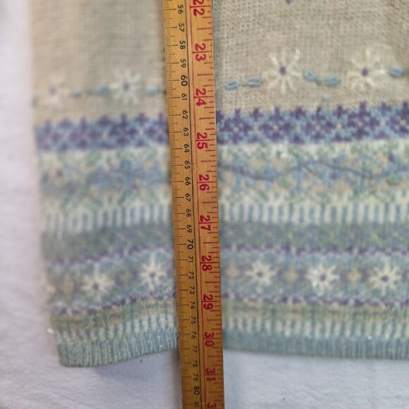 Koret Green Fair Isle Tree Design Angora Medium Sweater Vintage Deadstock - Picture 10 of 10